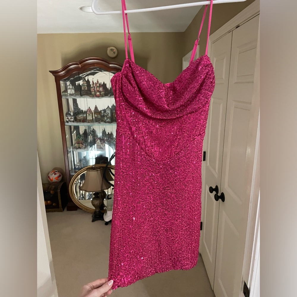 Hello Molly Pink sequin dress